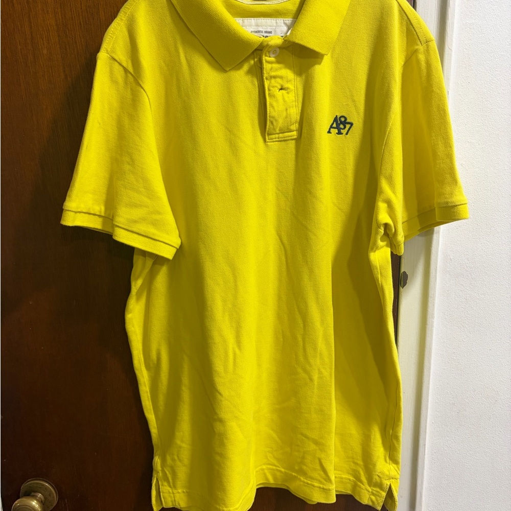 Aeropostale Polo Shirt Mens Large Yellow Logo